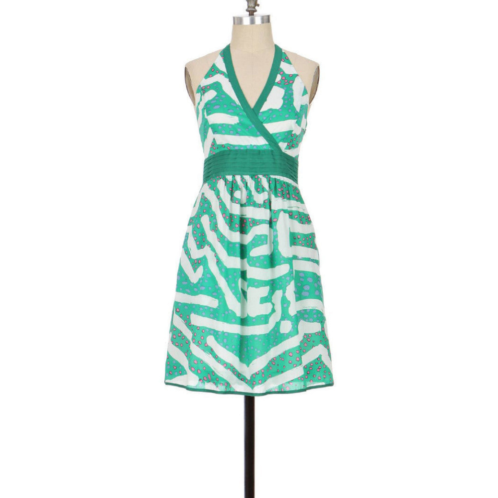 Anthropologie Orchard Labyrinth Dress Cotton Halter Sundress By We Love Vera, 8